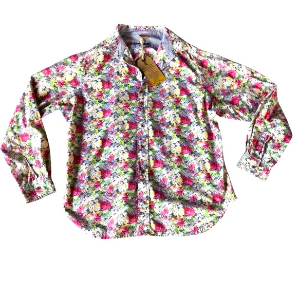 Men’s Vintage Tropical flowered Long sleeve Button Up Collared Shirt - Picture 8 of 8